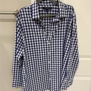 Mizzen+Main Navy and White Plaid Shirt
